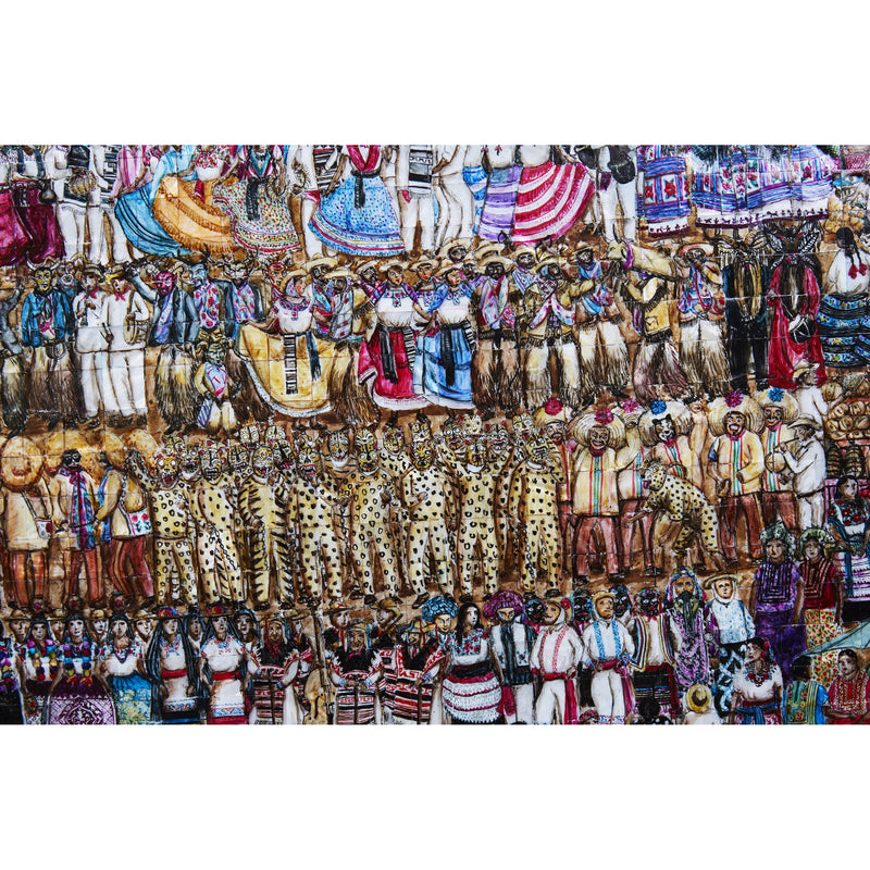 Mitote Folklórico - Inlay Nacre Frame - Mexican Folk Art- Cactus Fine Art