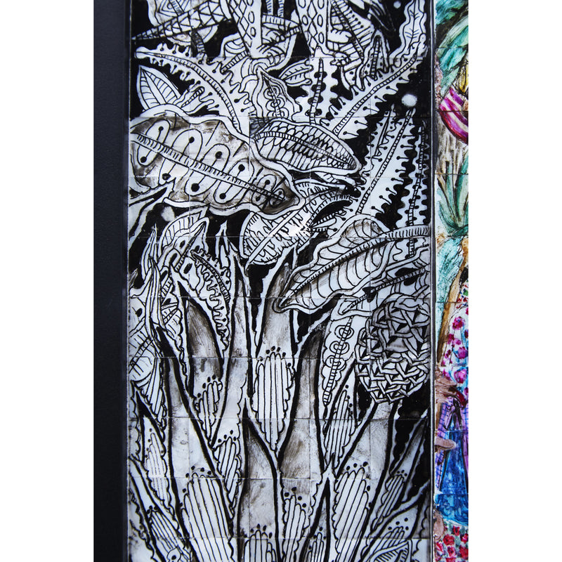 Mitote Folklórico - Inlay Nacre Frame - Mexican Folk Art- Cactus Fine Art