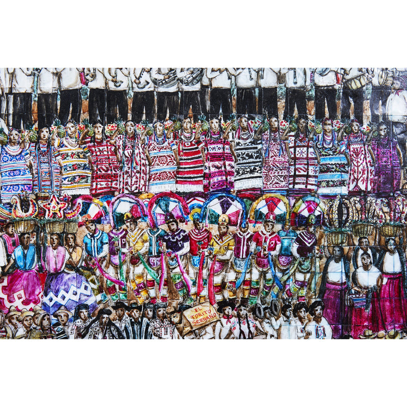 Mitote Folklórico - Inlay Nacre Frame - Mexican Folk Art- Cactus Fine Art