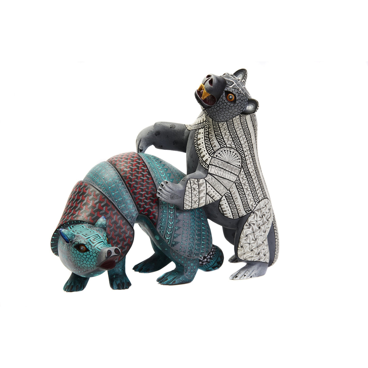 Armadillo vs Oso - Armadillo vs Bear Alebrije - Mexican Folk Art | Cactus Fine Art
