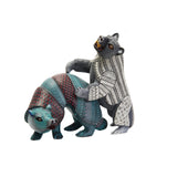 Armadillo vs Oso - Armadillo vs Bear Alebrije - Mexican Folk Art | Cactus Fine Art