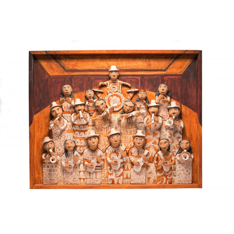 Banda de Yanhuitlan / Ceramics Mexican Folk Art Clay Frame