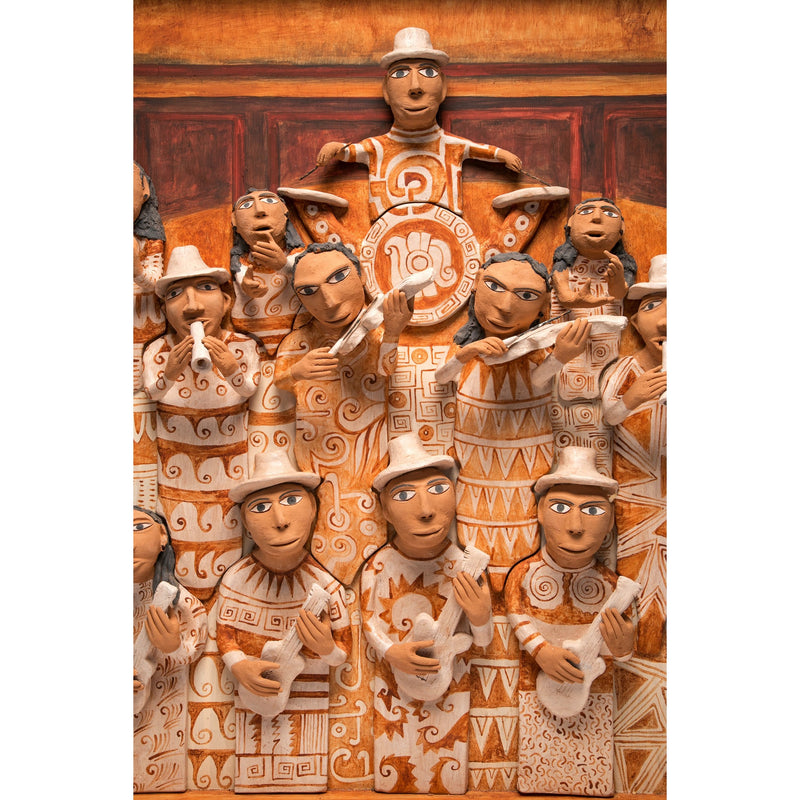 Banda de Yanhuitlan / Ceramics Mexican Folk Art Clay Frame