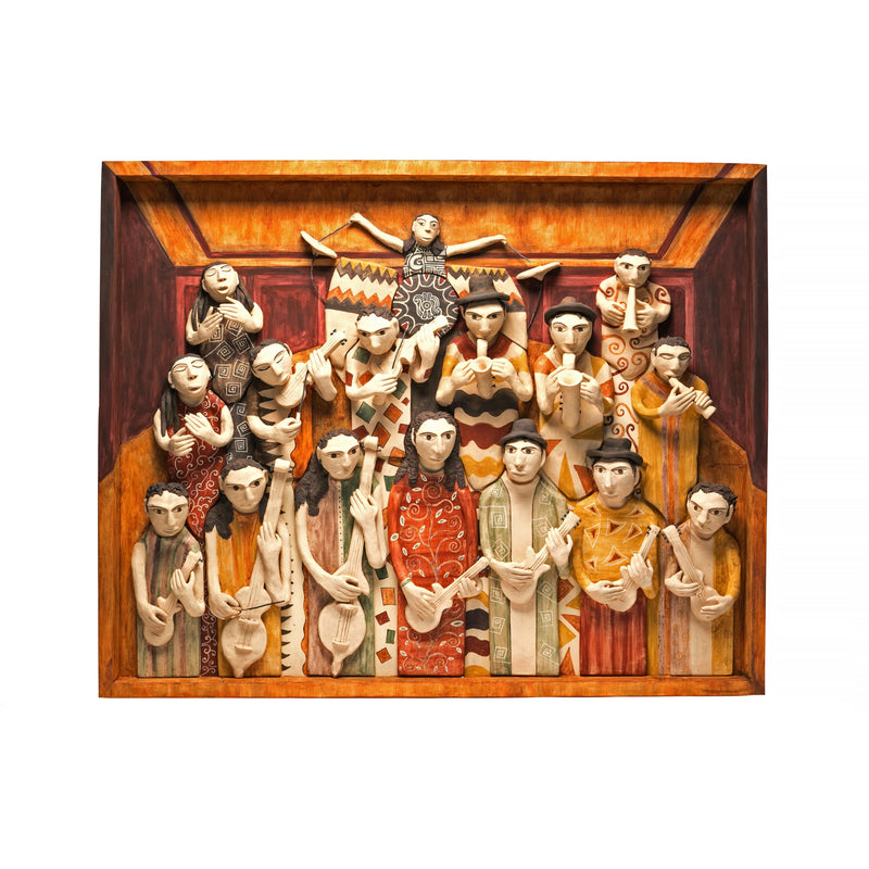 La Orquesta / Ceramics Mexican Folk Art Clay Frame