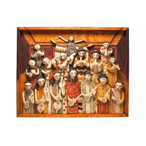 La Orquesta / Ceramics Mexican Folk Art Clay Frame