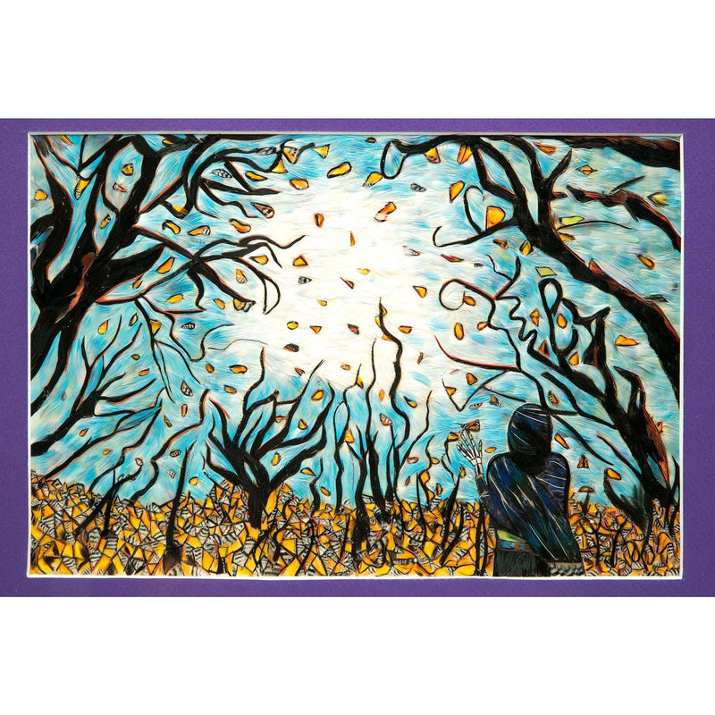 Fin del Viaje / Mexican Folk Art Featherwork Frame