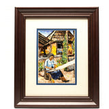 Trabajando en el Telar / Mexican Folk Art Featherwork Frame