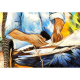 Trabajando en el Telar / Mexican Folk Art Featherwork Frame