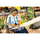 Trabajando en el Telar / Mexican Folk Art Featherwork Frame