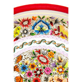 Platon Blanco y Rojo / Woodcarving Lacquer Mexican Folk Art