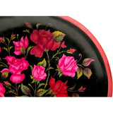 Batea con Rosas / Woodcarving Lacquer Mexican Folk Art