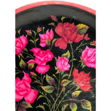 Batea con Rosas / Woodcarving Lacquer Mexican Folk Art