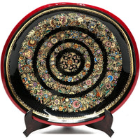 Batea Decorada en Oro / Woodcarving Lacquer Mexican Folk Art