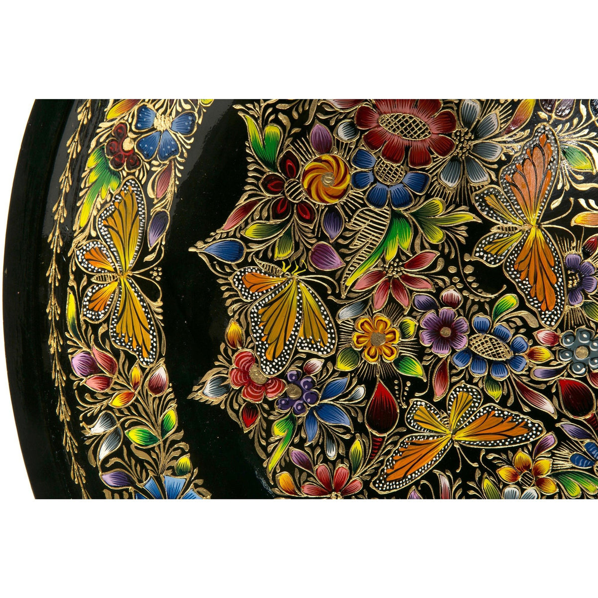 Batea Oro / Woodcarving Lacquer Mexican Folk Art