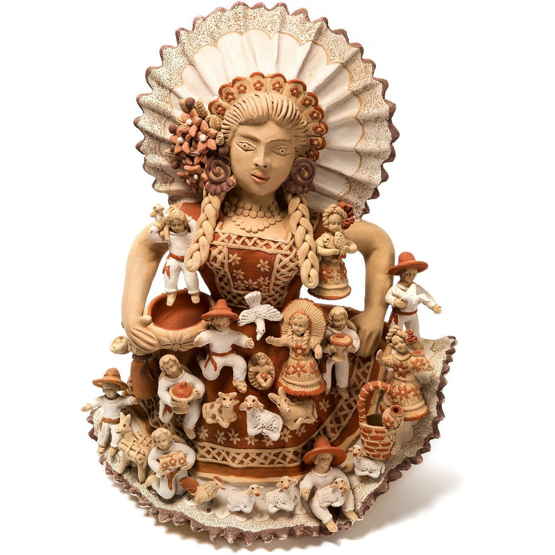 Tehuana con Nacimiento / Ceramics Mexican Folk Art Clay Nativity