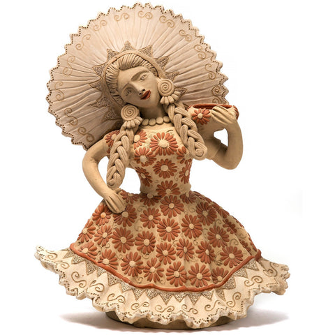 Muñeca Tehuana / Ceramics Mexican Folk Art Clay