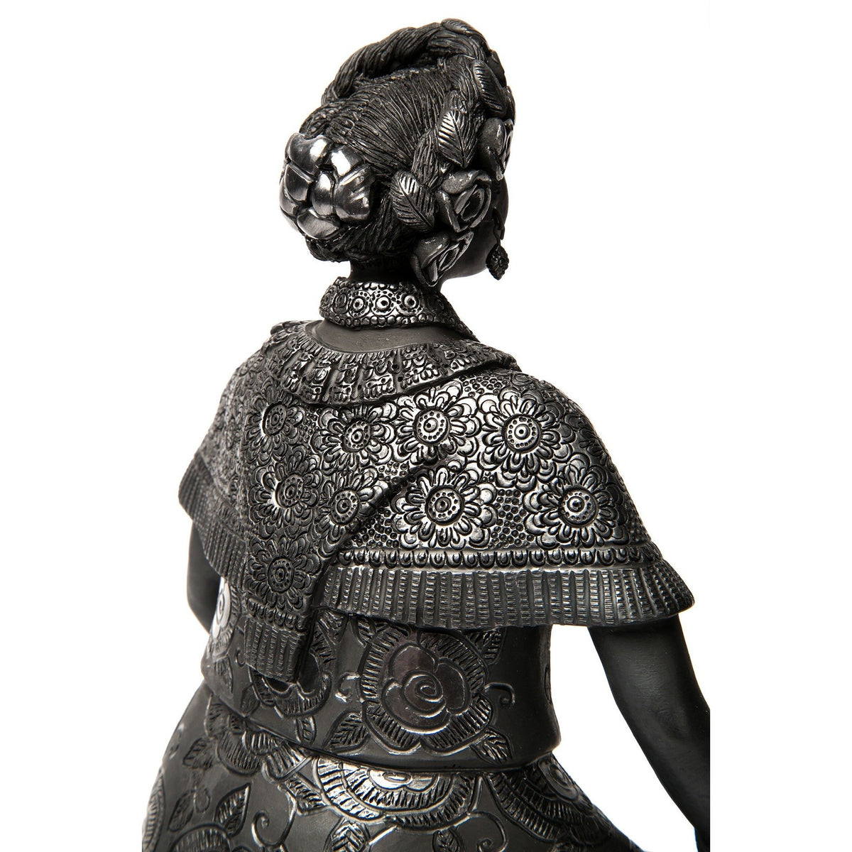 Mujer Tehuantepec-Oaxaca / Ceramics Black Clay Mexican Folk Art