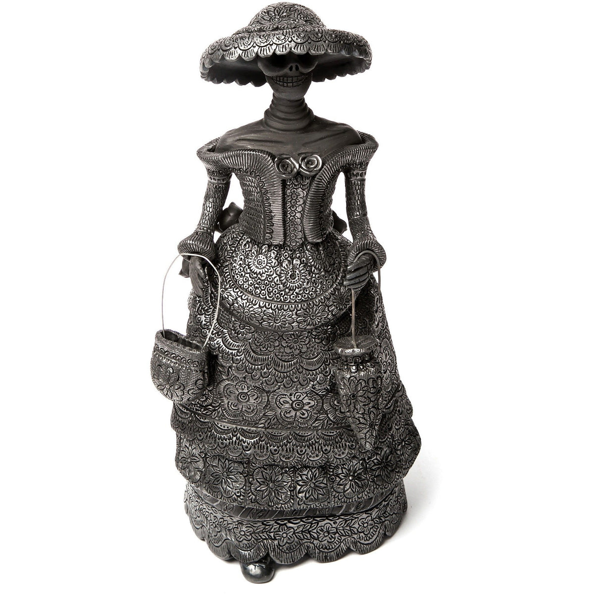 Mujer Catrina-Oaxaca / Ceramics Black Clay Mexican Folk Art