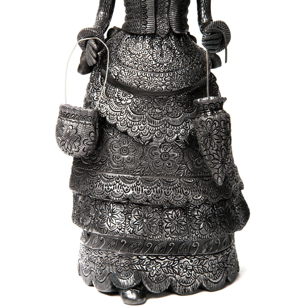 Mujer Catrina-Oaxaca / Ceramics Black Clay Mexican Folk Art