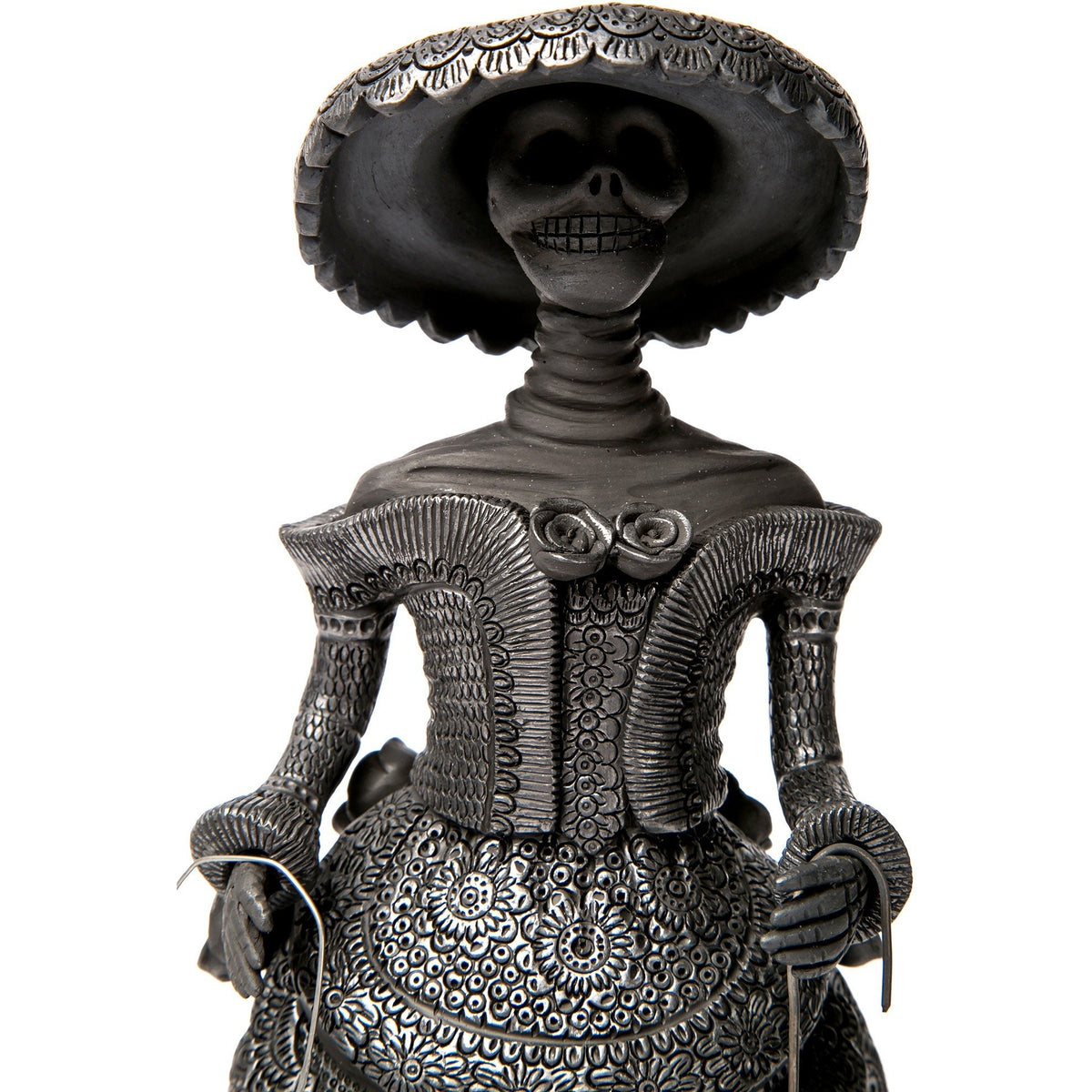 Mujer Catrina-Oaxaca / Ceramics Black Clay Mexican Folk Art