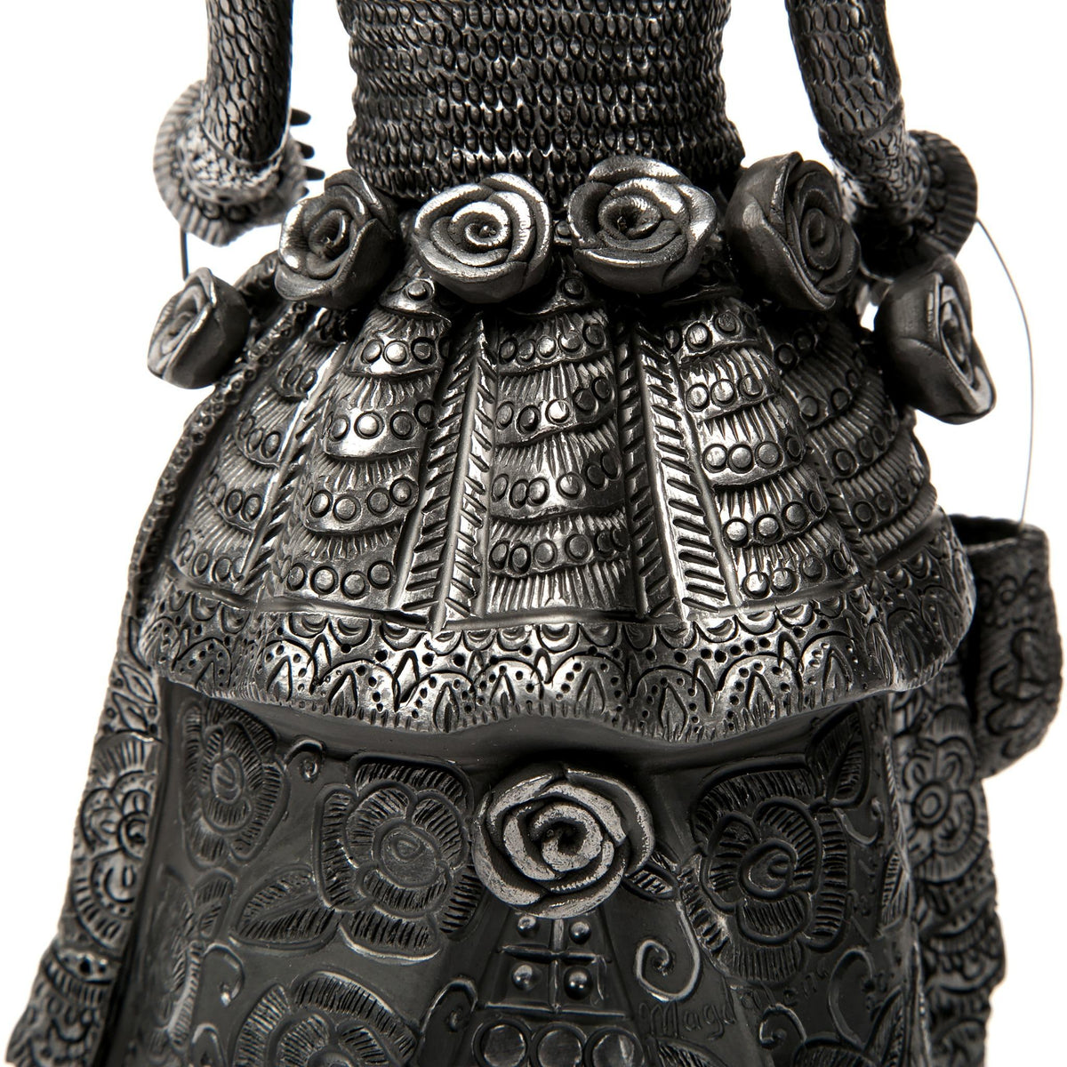 Mujer Catrina-Oaxaca / Ceramics Black Clay Mexican Folk Art
