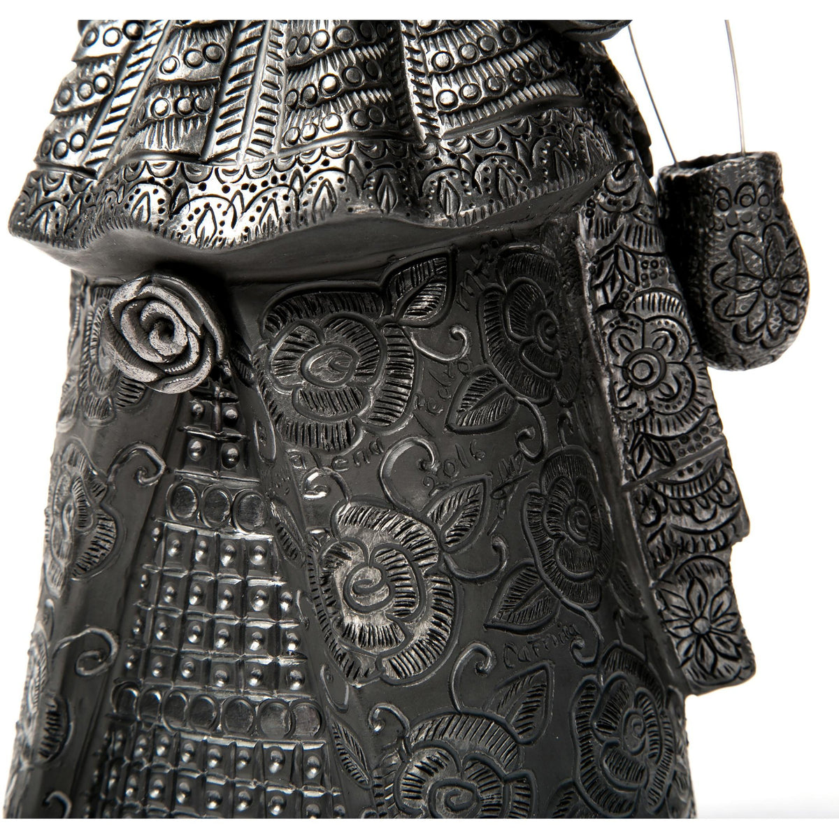 Mujer Catrina-Oaxaca / Ceramics Black Clay Mexican Folk Art