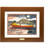 Janitzio en Noche de Muertos / Mexican Folk Art Featherwork Frame