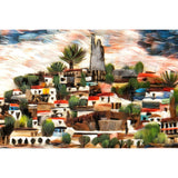 Janitzio en Noche de Muertos / Mexican Folk Art Featherwork Frame