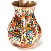 Florero Decorado / Copper Mexican Folk Art