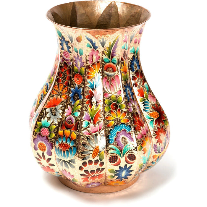Florero Decorado / Copper Mexican Folk Art