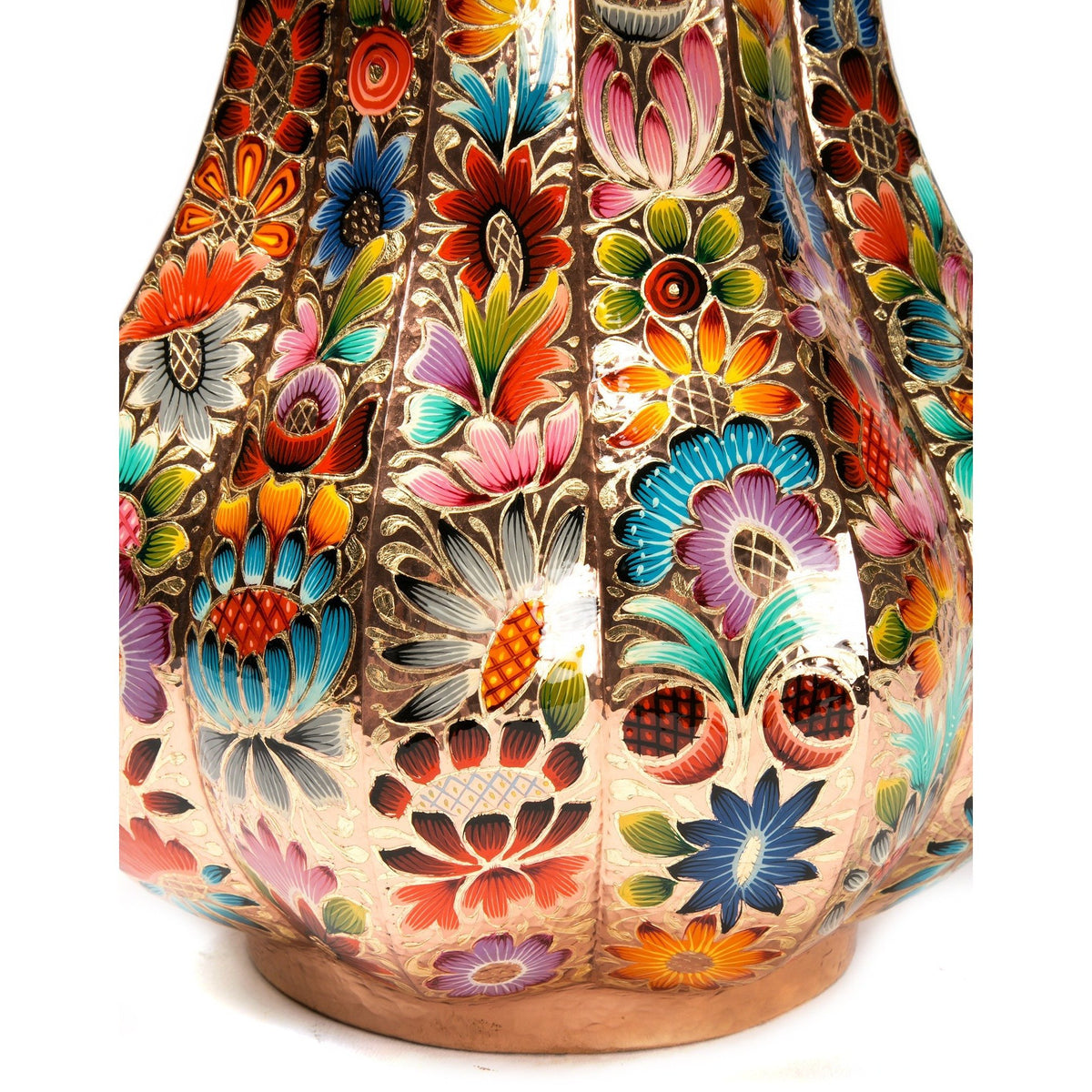 Florero Decorado / Copper Mexican Folk Art