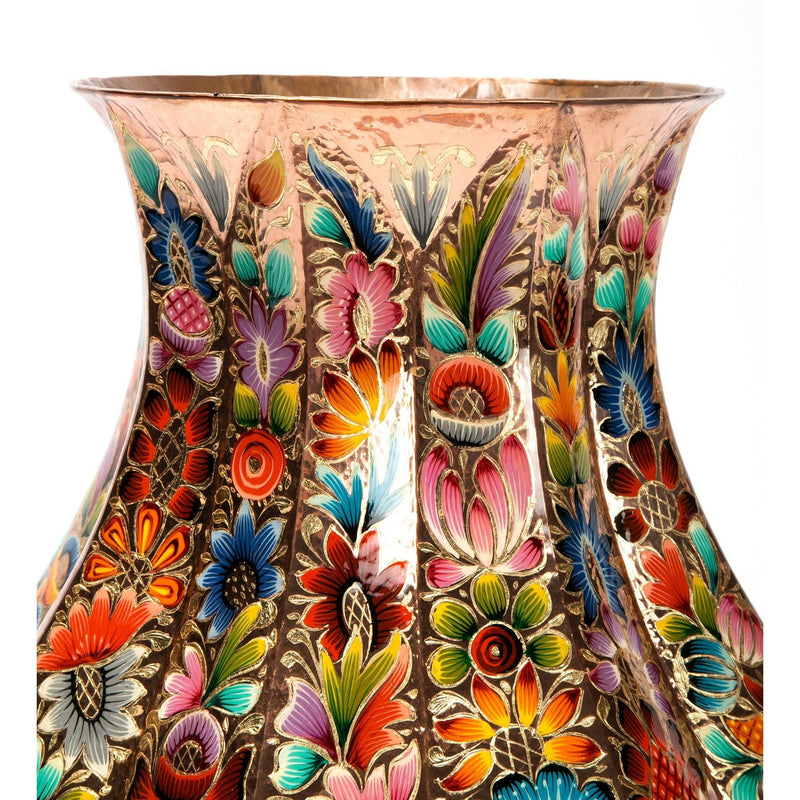 Florero Decorado / Copper Mexican Folk Art