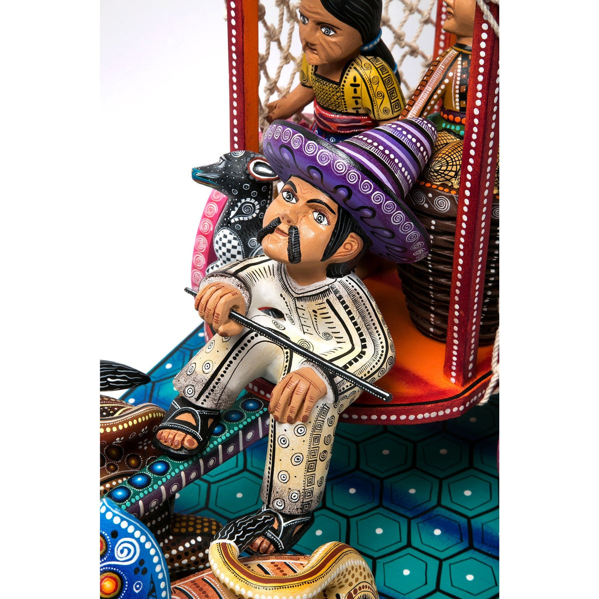 Carreta Herencia de mi Tierra / Woodcarving Alebrije Mexican Folk Art Sculpture