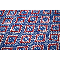 Rebozo Blanco Bordado Rojo Azul / Textiles Mexican Folk Art Shawl