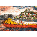 Janitzio en Noche de Muertos / Mexican Folk Art Featherwork Frame