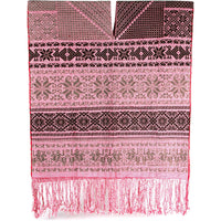 Gaban de Algodon y Lana Rojo / Textiles Mexican Folk Art Shawl