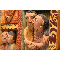 El Beso / Ceramics Mexican Folk Art Clay Frame