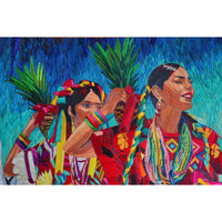 El Baile de la Piña - Natural Dyed Straw - Mexican Fine Art | Cactus Fine Art