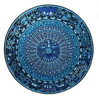 Huichol Indian "Wirikuta" -  Blue Yarn Painting - Mexican Huichol Art - Mexican Folk Art | Cactus Fine Art