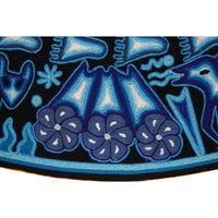Huichol Indian "Wirikuta" -  Blue Yarn Painting - Mexican Huichol Art - Mexican Folk Art | Cactus Fine Art