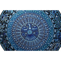 Huichol Indian "Wirikuta" -  Blue Yarn Painting - Mexican Huichol Art - Mexican Folk Art | Cactus Fine Art