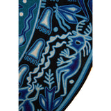 Huichol Indian "Wirikuta" -  Blue Yarn Painting - Mexican Huichol Art - Mexican Folk Art | Cactus Fine Art