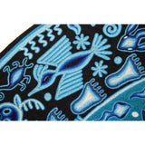 Huichol Indian "Wirikuta" -  Blue Yarn Painting - Mexican Huichol Art - Mexican Folk Art | Cactus Fine Art