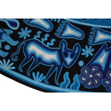 Huichol Indian "Wirikuta" -  Blue Yarn Painting - Mexican Huichol Art - Mexican Folk Art | Cactus Fine Art