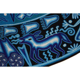 Huichol Indian "Wirikuta" -  Blue Yarn Painting - Mexican Huichol Art - Mexican Folk Art | Cactus Fine Art
