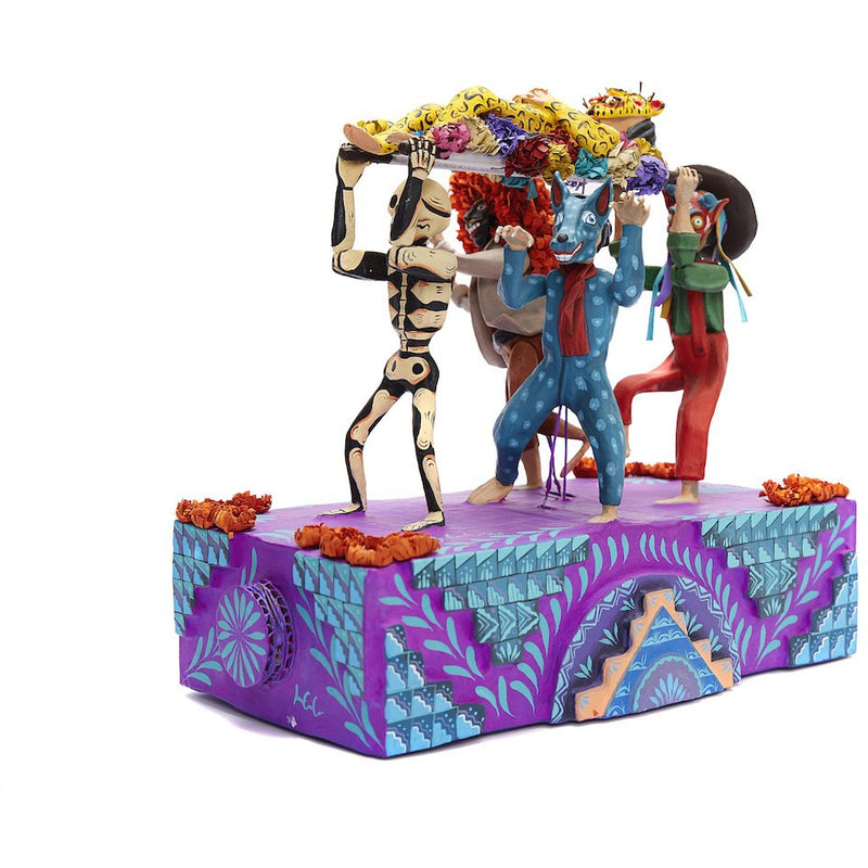 Sepelio Feliz - Happy Burial / Mexican Mechanical Folk Art Carton Sculpture
