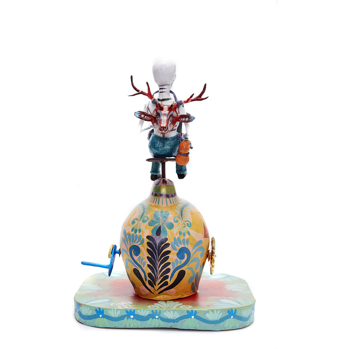 Vueltas de la muerte - Turns of death - Mexican Mechanical Folk Art Carton Sculpture