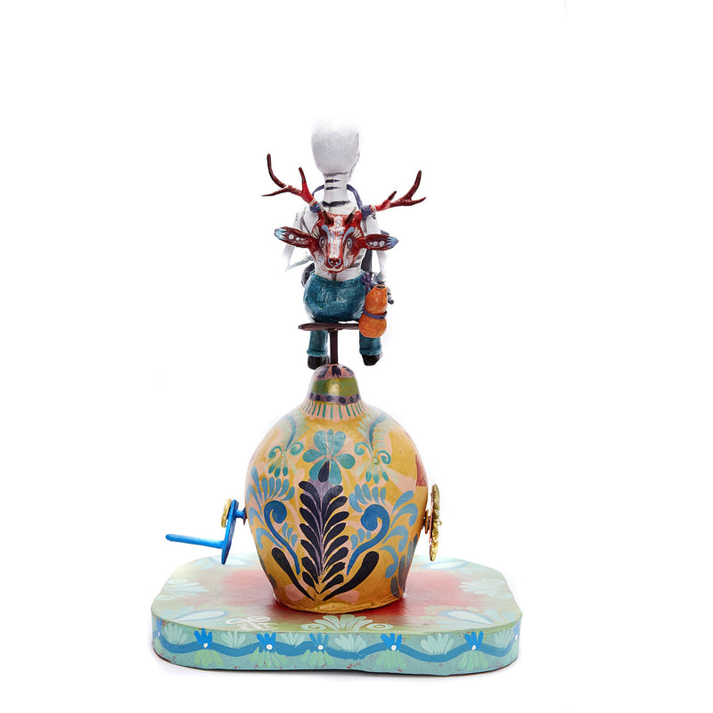 Vueltas de la muerte - Turns of death - Mexican Mechanical Folk Art Carton Sculpture