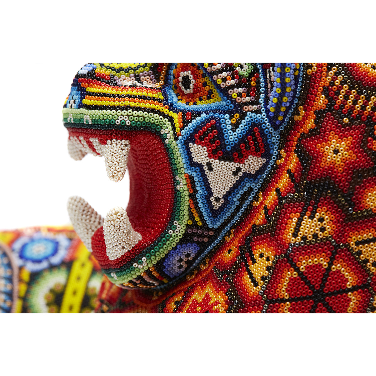 Leon - Lion - Hand Beaded - Mexican Huichol Art - Mexican Folk Art | Cactus Fine Art