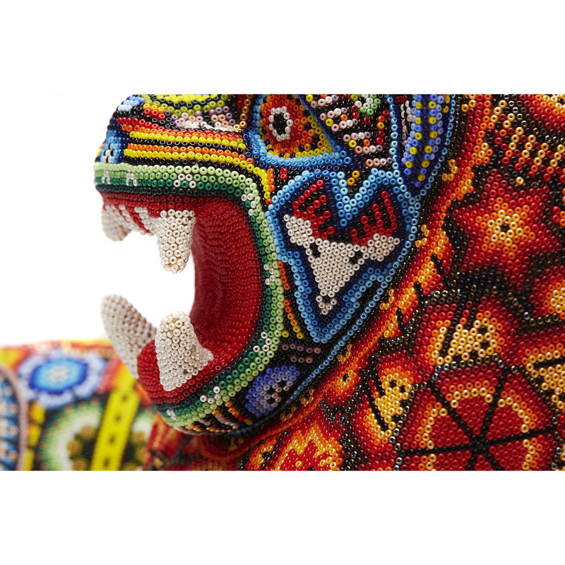 Leon - Lion - Hand Beaded - Mexican Huichol Art - Mexican Folk Art | Cactus Fine Art